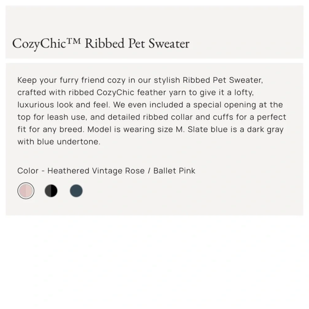 Barefoot Dreams CozyChic Pet Sweater